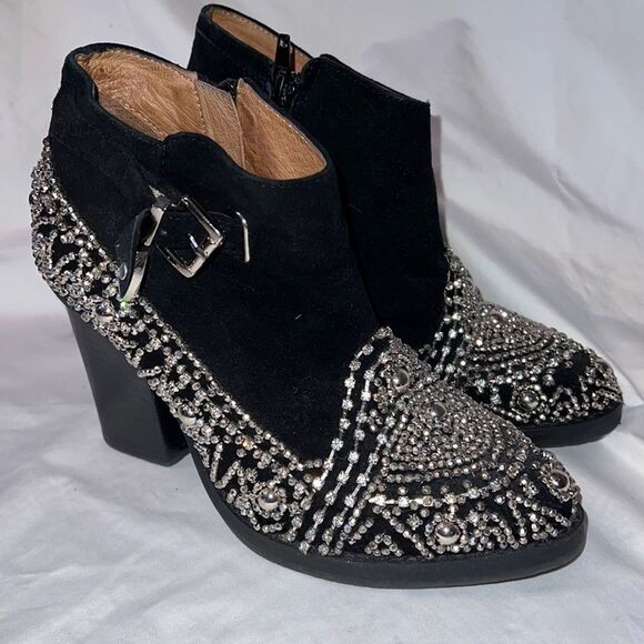 Jeffrey Campbell Shoes - Jeffrey Campbell x Free People Beaded‎ Bejeweled Boots Size 6